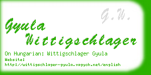 gyula wittigschlager business card